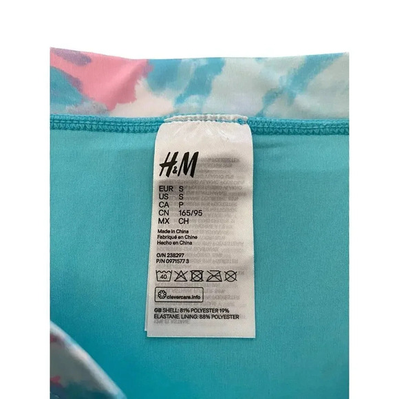H&M Women's Colorful Tropical Tie Dye Hippie Bikini Swim Suit Bottom Size Small - Picture 2 of 4